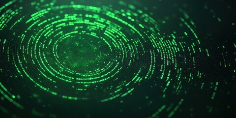 Abstract green digital patterns swirling in a futuristic design concept.