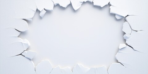 Obraz premium An abstract view of a cracked wall with a white background, perfect for creative designs.