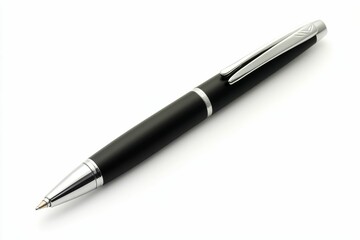 Black pen isolated on white background.