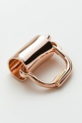 Shiny rose gold metal clasp.