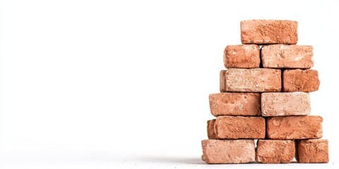 Obraz premium Stacked bricks arranged neatly, showcasing texture and color variation.