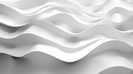 Obraz premium Abstract White Wave Pattern with Curving Lines