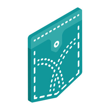 recommend clip art: patch or flap pocket with button isometric flat design, Handcrafted symbol, Perfect fit clothing sign,Sew and Tailor materials stock illustration, side seam pockets square concept