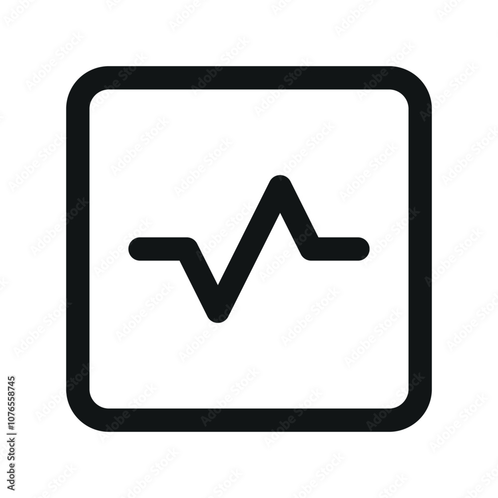 Poster pulse button ui icon, heart pulse simple line user interface vector symbol