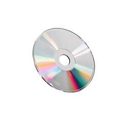 A vibrant and reflective compact disc showcasing a spectrum of colors, spinning gracefully against a sleek black background, evoking nostalgia in the digital age.