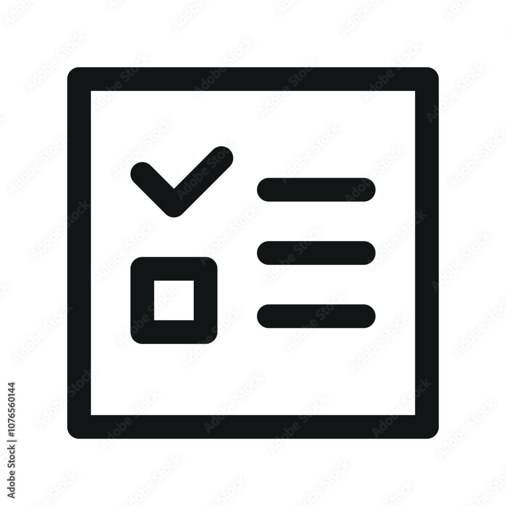 Aufkleber test form ui icon, quiz simple line user interface vector symbol