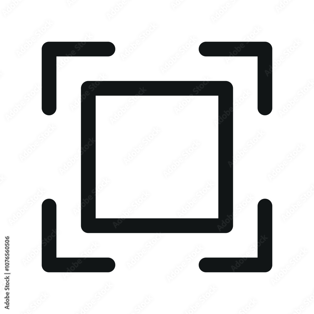 Aufkleber scan object ui icon, object scanning simple line user interface vector symbol