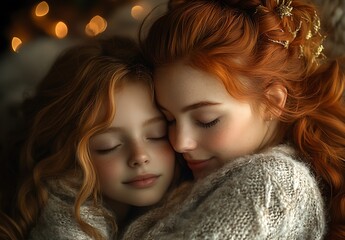 Obraz premium Person and Child Hugging