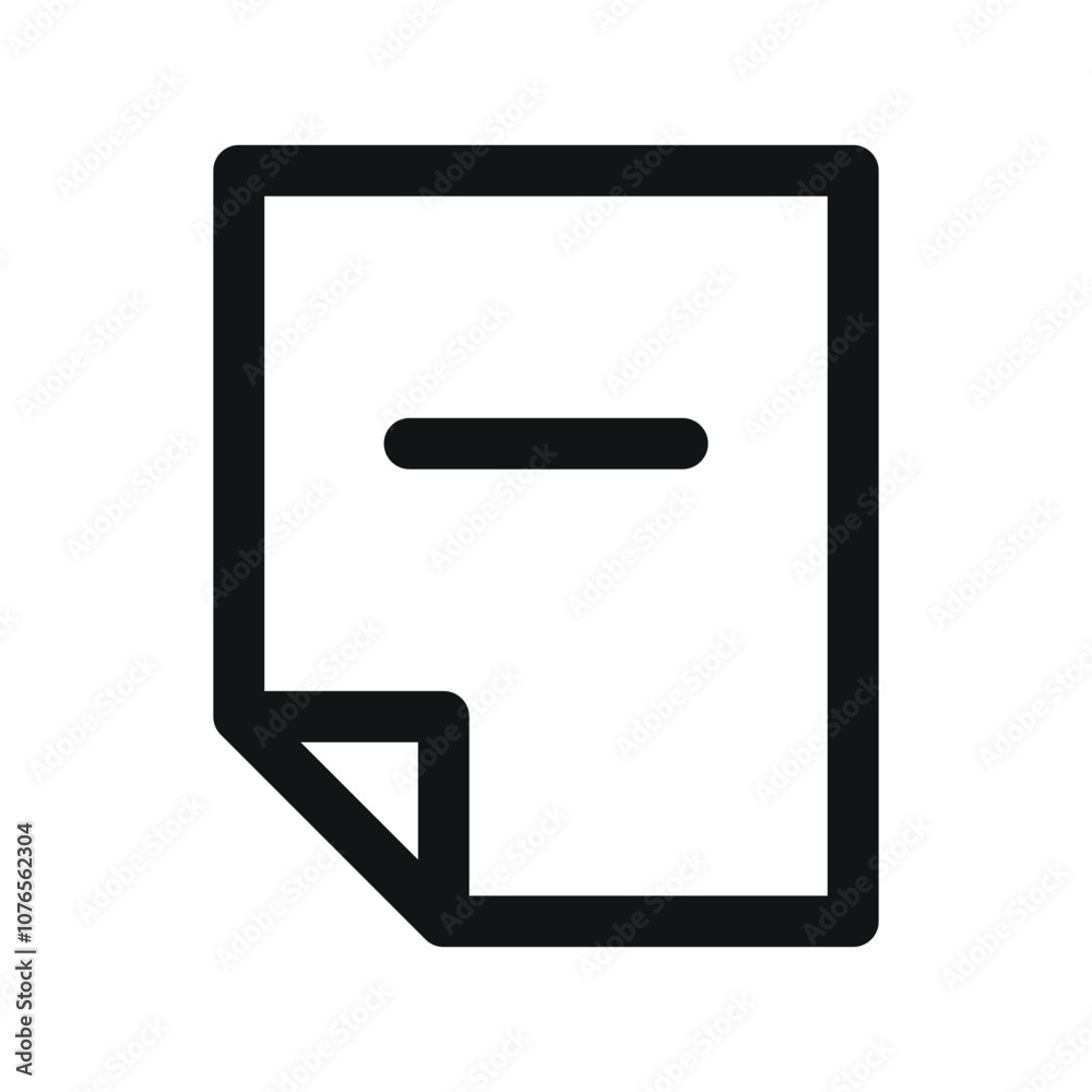 Poster remove page ui icon, file minus simple line user interface vector symbol