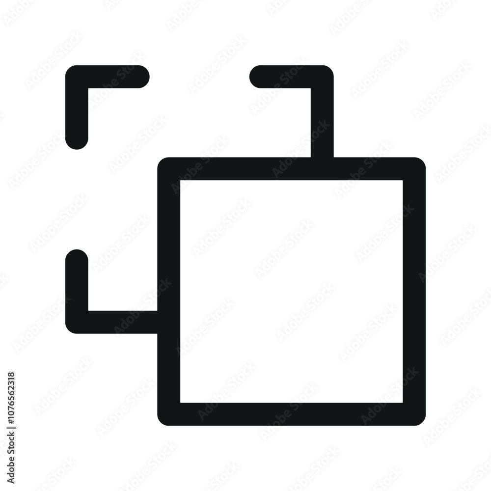 Poster duplicate object ui icon, clone tabs simple line user interface vector symbol