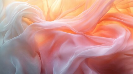 Obraz premium Soft Textures of Ethereal Fabric in Warm Pastel Hues