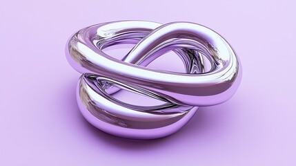 Fototapeta premium A shiny silver abstract shape.