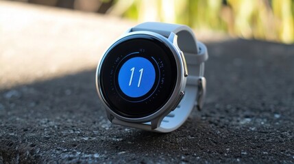 Smartwatch displaying a countdown for a workout or event