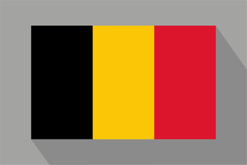 Belgian flag with shadow, vector illustration. The national flag of Belgium.