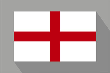Obraz premium English flag with shadow, vector illustration. The national flag of England.