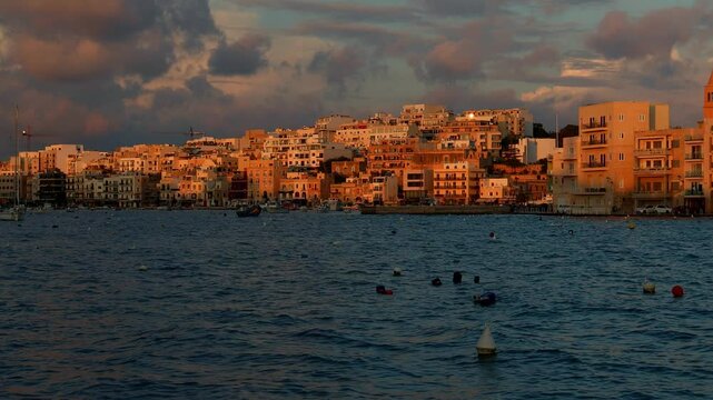 the city of marsaskala on malta 4k 25fps video