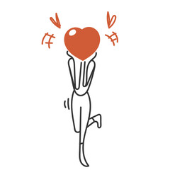 doodle woman with love head