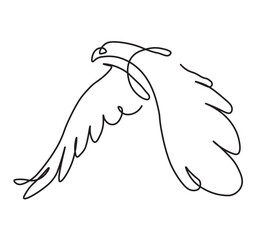 Turkey line art drawing style. Turkey bird minimalist black design isolated on white background. Vector illustration.