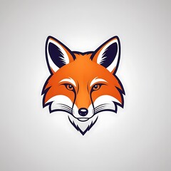 Fox face animal art design logo make solid background image