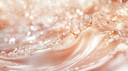 Elegant Swirls of Water with Sparkling Bokeh Effect