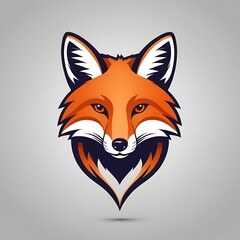 Fox face animal art design logo make solid background image
