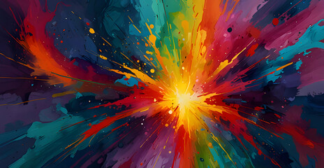 Abstract painting with vibrant colors . Fantasy concept , Illustration painting.