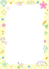 A polka-dotted frame with bright, playful colors