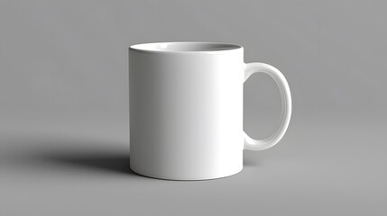 Fototapeta premium Plain ceramic mug on a smooth gray surface, showcasing everyday elegance, 8K