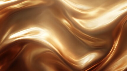 Abstract Draped Golden Fabric with Smooth and Reflective Surface