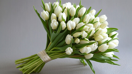 Bridal Bouquet of White Tulips
