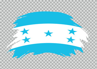 Flag of Honduras with distressed paint stroke brush effect on isolated background