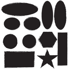 Chalk texture stain set. Hand drawn chalk background doodle effect stain collection for crayon brush design, scratch frame shape. Crayon texture pencil effect. Vector files EPS 10