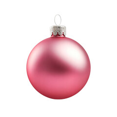 A rose red Christmas ball, isolated over transparent background, PNG cut-out