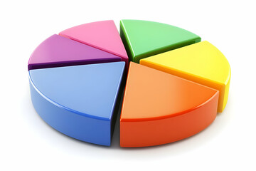 Managing investor portfolio with a pie chart, visualizing diversified investment strategy