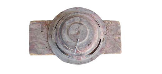 Closeup of Creative Old Style bolt and nut Magnet Gadget isolated on a Transparent Background
