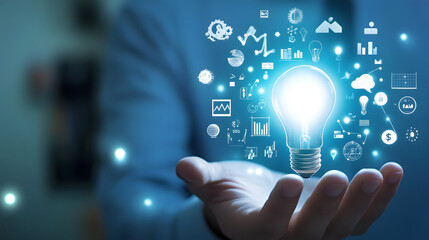 アイデアとインスピレーションの象徴的なライト