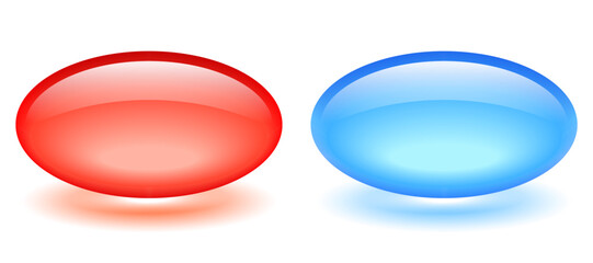 Red and blue pills vector illustration