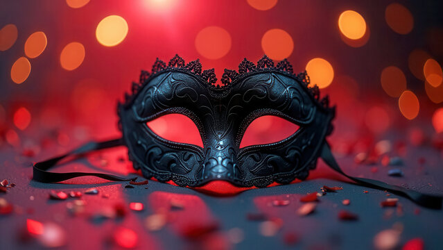 Sexy black face mask with copy space