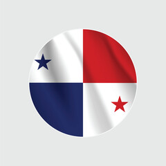 Panama national flag circle sign vector