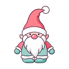  Christmas gnome vector art,  flat illustration  Christmas gnome icon