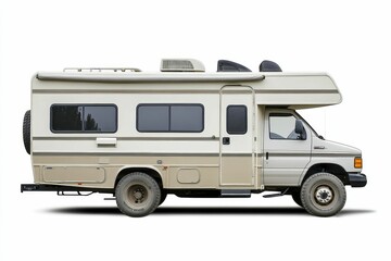 Naklejka premium White camper van with large tires.