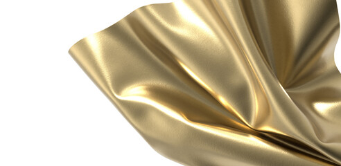 A luxurious wave of golden fabric The perfect backdrop for your product