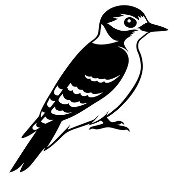 recommend clip art: black and white woodpecker bird