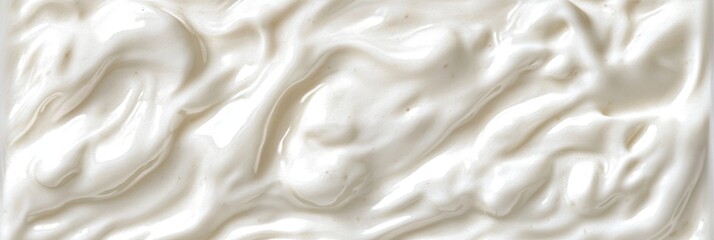 Fototapeta premium Close Up Of Smooth And Creamy White Yogurt, Texture Background With A Blank Empty Background.