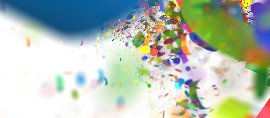 Abstract Colorful Confetti Explosion on White