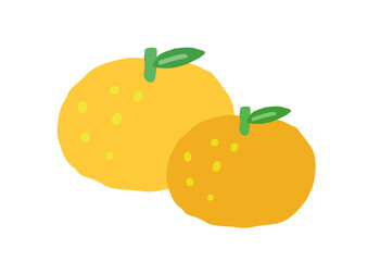 みかんの手書きイラスト　果物　フルーツ
