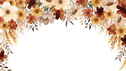 Watercolor floral background. Hand painted watercolor flowers and leaves.