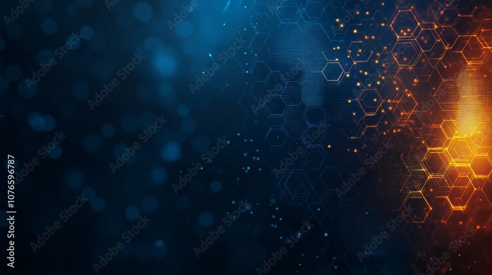 Poster a blue futuristic abstract background in a high-tech style. shining lines and patterns resembling ne
