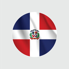 Fototapeta premium Dominican Republic national flag circle sign vector
