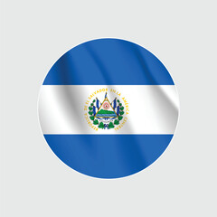 EL Salvador national flag circle sign vector